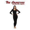 The Ansarees - Winter Complete Thermal Suit for Women (Inner Wear) - Women Premium Thermal Body Warmer - Casual Size - Slim Fit - Black. 
