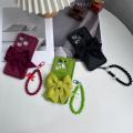 Tecno Spark Go 2024  Back Cover For Girls - Bow Tie Case With Fancy Key Chain - Chain bracelet Case. 