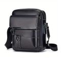 HLNB Small Shoulder Bag for Men Leather Crossbody Man Purse Handbag Satchel Messenger Travel Bags for iPad 9.7" Work Office Business Crossbody Bag. 