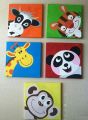 5 sets of cartoon theme canvas painting for your kids room. 