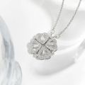Trendy Korean 4 in 1 Magnetic Heart locket Love Pendant Necklace for Women Clover Heart Shaped Necklace, Elegant heart necklace for girls, 4 in 1 Love Pendant Jewelry Gift, Chain Fashion Jewellery by HACHEM MALL. 