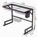 Over The Sink Dish Drying Rack - Adjustable Dish Drainer Shelf - Countertop Space Saver Display Stand Tableware Drainer. 