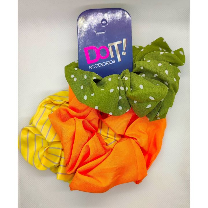 DOIT! Accessories Pack of 3 Hair Scrunchies Hair Clips Headband Hair Accessories Band for Women (Design by Korea)