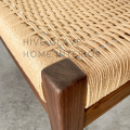 Cotton Cord Mid Century Bench in Diyar Wood. 