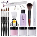 Myyeah 14 Pcs/Set Nail Art Kit Clear Pink White Acrylic Powder Liquid Nail Extension Build Painting Manicure Electric Drill Tools. 