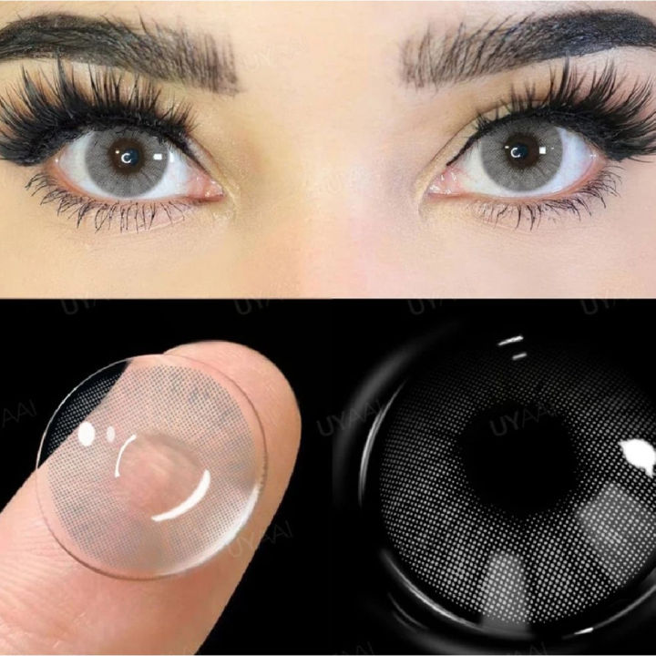 Color Name: Graphite, Soft Colored Contact Lenses / Cosmetics Lenses / Eye Lenses / Fashion Lenses, Good Quality With Free Starter Kit