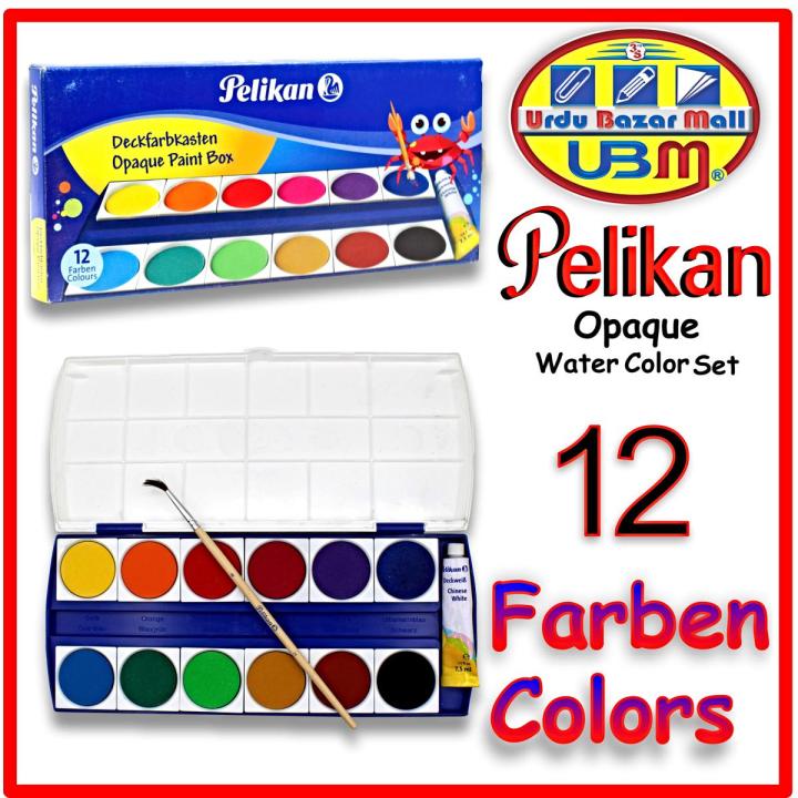 Pelikan 12 Watercolour Set, Watercolor Set, Water Colors Paint Set , Water Colour With 1 Brush & Tube For Professional Artist