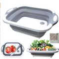 Foldable Washing Tub for Sink and kitchen Space Saving 3 in 1  Foldable Basket Chopping Board for Camping Picnic BBQ Parties  space saving folding pot. 