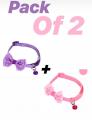 Pack Of 2 Cat Bownot Imported Collar - Adjustable. 