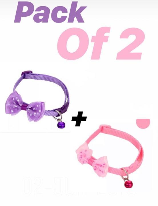 Pack Of 2 Cat Bownot Imported Collar - Adjustable