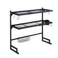 Dish Rack, Rustproof, Black 2 Tier Dish Drainer with Cutlery Basket and Drip Tray, Dish Drainer for Kitchen, Plates and Cutlery. 