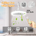 Ceiling Fan Lamps with Remote Control E27 Ventilator Lamp Aromatherapy 30W Electric Fan Lamp for Bedroom Living Room Decorative. 