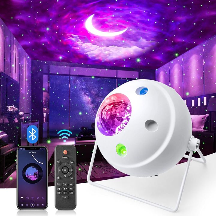 Star projector lights for bedroom design, galaxy light bluetooth speaker for the room, voice control star for ceiling projector, remote timer multi mode light from galaxy projector, upgraded projector 5 movieS