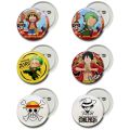 Akipi One Piece Luffy & Zoro Anime Pin Badges – Pack of 6 | 58mm Round Button Pins | Collectible & Cosplay Gift. 