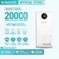 ROMOSS SW20 PF 22.5W 20000mAh Power Bank, 22.5W PD&QC Fast Charge Portable Charger, 3 Outputs and 3 Inputs External Battery Pack with LED Display for iPhone 14Pro Max/13/12/11 Pro Max Samsung S23/S22 Ultra/ Plus, Tablets, Laptops and More. 
