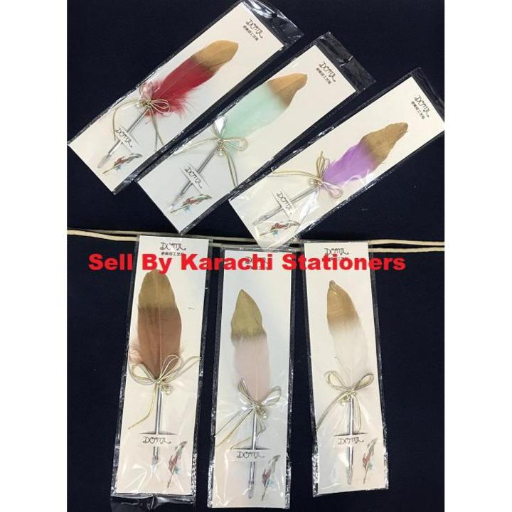 Pigeon Feather PEN Wedding Nikkah Feather Leaf Signature Gift Pen Multicolour