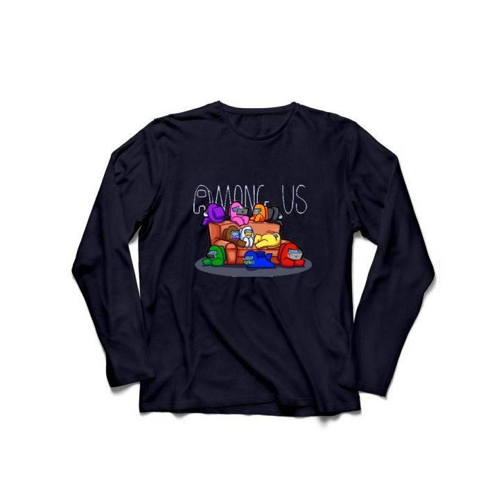 Black Among Us Printed Cotton Full Sleeves O Neck T Shirt For Women