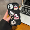 Hontinga for Infinix Hot 40 Pro Tecno Spark 20 Pro Back Cover Cute Panda Pattern Luxury Phone Cover Soft Silicone Macaron Wave Mobile Case. 