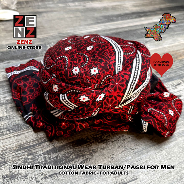 Balochi%20Sindhi%20Dastar%20Turban%20Pagri%20Meer%20Style%20Topi%20Pugri%20%20Pakistani%20Traditional%20Wear%20Bhugti%20Pag%20by%20ZENZ%20-%20Image%203