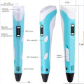 3D Pen 3D Printing Pen PLA Drawing Printer Pen LCD Display with 3 Colors Random PLA Filament Refills, Art Crafts Gift for Kids Adults. 