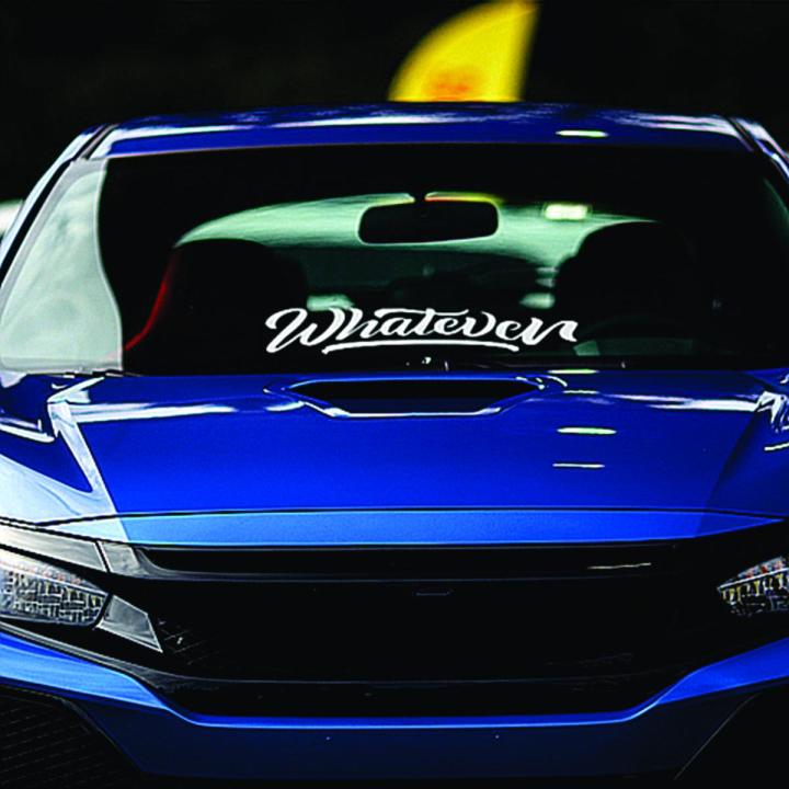 35cm WHATEVER Sport Stripes Car Vinyl Decal Front Windshield Glass Decor Sticker Automobile Rear Stickers Waterproof Decal