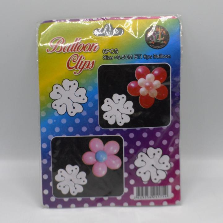 Pack of 6  Flower Large Balloon Clip