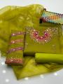 3 piece unstitched Dress for women & Girls beautifull embroidery work handemade design PINK colour suit for girls. 