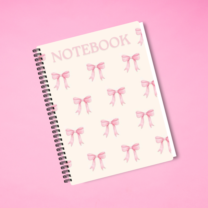 Mayfair Moments - Pink Bows Notebook | A5 , A4 Sizes 200 pages | Girls Notebook | Cute Notebook | Girls Diary