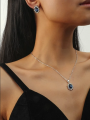 Latest fashion Silver Royal Blue Stone Jewelry Set For Girls. 