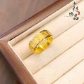 Vietnam Shajin Boutique Six-Character Mantra Rotating Ring High Retention Color Imitation Gold Ancient Sutra Closed Mouth Ring for Men and Women. 
