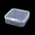 1/5Pcs Mini Square Jewelry Box Transparent Plastic Small Square Box Lock Design Durable Moisture-proof Sealed Jewelery Storage Case Multifunctional Organizer Container. 