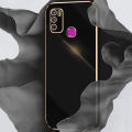 Biruiqu for Infinix Hot 9 Play Back Cover Luxury 6D Plating Frame Shiny Bling Phone Pounch Soft Silicone Square Phone Case. 