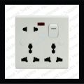 Electric Multi-Plug (IMPORTED) Super-grip Universal Wall Switch Socket 13A 250V 1 gang 8 pin - (White) With Indicator. 