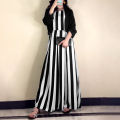 Elite Impression Zebra Lining Maxi with Koti Dress Medium Size Linen Black. 