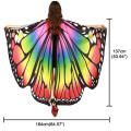Colorful Butterfly wing cape shawl Flowing Lightweight Sheer shawl Delicate One size Fairy ladies cape for Halloween costume. 