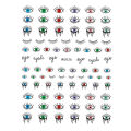 Nail Slider Eyes Patterns 3D Effects Ultra Thin Abstract Line Pattern Evil Eye Design Nail Sticker for Women. 