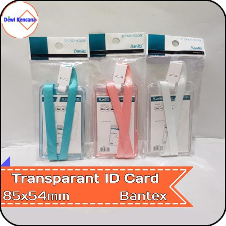 Transparent ID Card Holder Lanyard Portrait Bantex