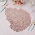 Set of 6 Fancy Table Mats PVC Insulated Table Mat Round Floral Leaf Dining Table Mats Washable and Wipeable for Dining Table Decoration. 