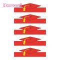 Adjustable Size Hats 5 Pcs Graduation Party Doctor Hats Unisex Disposable 3d Design Adjustable Size for Bachelor Master Ceremony Perfect Photo Prop for Academic Cap Paper Hats. 
