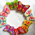 50 Pcs 2 Holes Colorful Butterfly Shape Wooden Buttons Clothes Sewing DIY Decor. 
