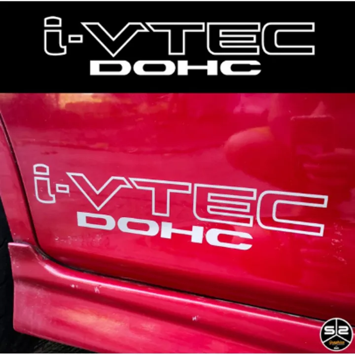 Pair of i-vtec DOHC Reflector Vinyl Sticker Waterproof , Car decoration ...
