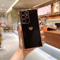 【Fleursbiy】Applicable to Samsung S21FE Phone case A53 Solid Color Love A13 Electroplating Side Shatter-Resistant Fashion Mobile Phone Protective Cover. 