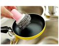 1Pc Scrub Brush Stainless Steel Sponge Scrubber With Handle Dish Washing Brush. 