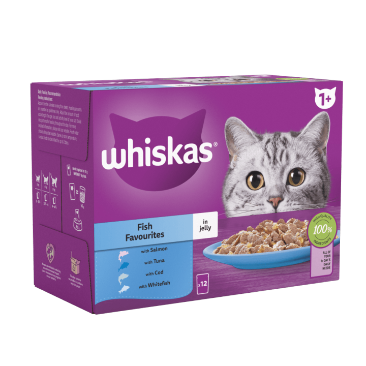 Whiskas 1+ Pouches Fish Favourites In Jelly Adult Wet Cat Food - 85gm
