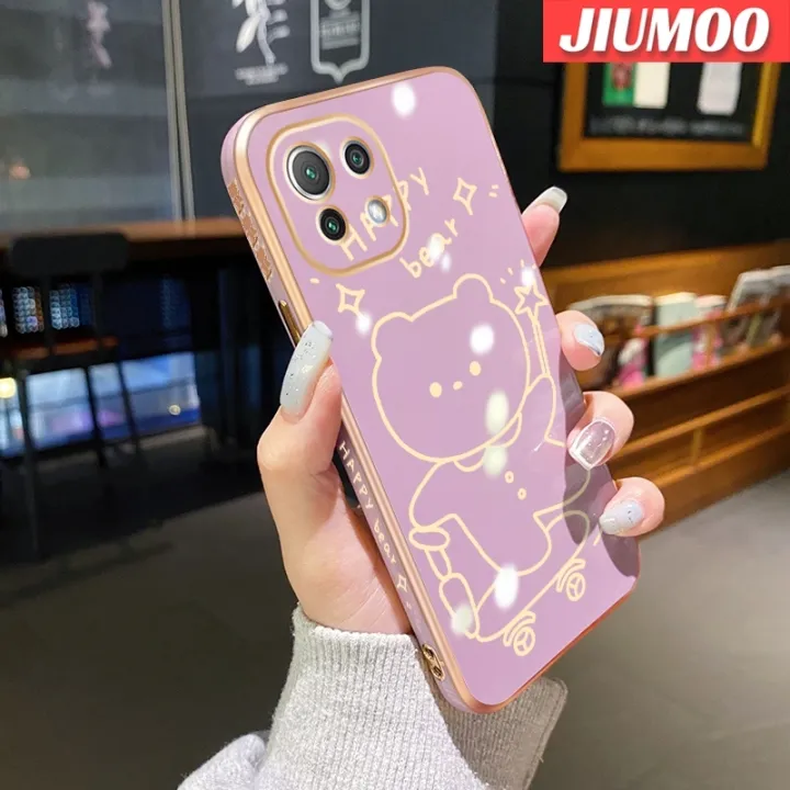 JIUMOO%20Casing%20For%20Xiaomi%20MI%2011%20Lite%204G%2011%20Lite%205G%2011%20Lite%205G%20Ne%20Case%20Yellow%20Bear%20Pattern%20New%20Plating%20Square%20Border%20Casing%20Soft%20Silica%20Gel%20Shockproof%20Phone%20Cases%20All%20Inclusive%20Camera%20Lens%20Protective%20Cover%20-%20Image%207