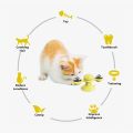 Funny Cat Toy Spinning Windmill with LED Ball ＆Catnip Scratch Hair Brush Intelligence Training Suction Cup Cats Spinner Toy. 