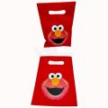 SESAME STREETS THEME GOODY BAGS - PACK OF 10 GOODY BAGS - SESAME STREETS FABRIC MATERIAL GIFT BAGS. 