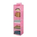 5-Shelf Hanging Clothes Storage Collapsible Accessory Shelves Closet Cubby for Regular Garments, Shoes Storage Organizer. 