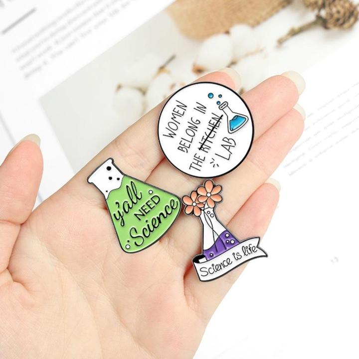 Science Brooch 3cm Beaker Brooch Science Alloy Science Pin Cartoon Badge for Male ...