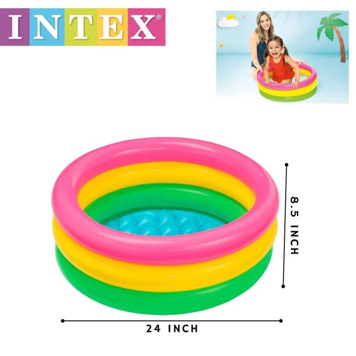 Intex Swimming Pool Inflated Swimming Pool for Kids Outdoor Sports Water Play Multicolor 2 feet 57107